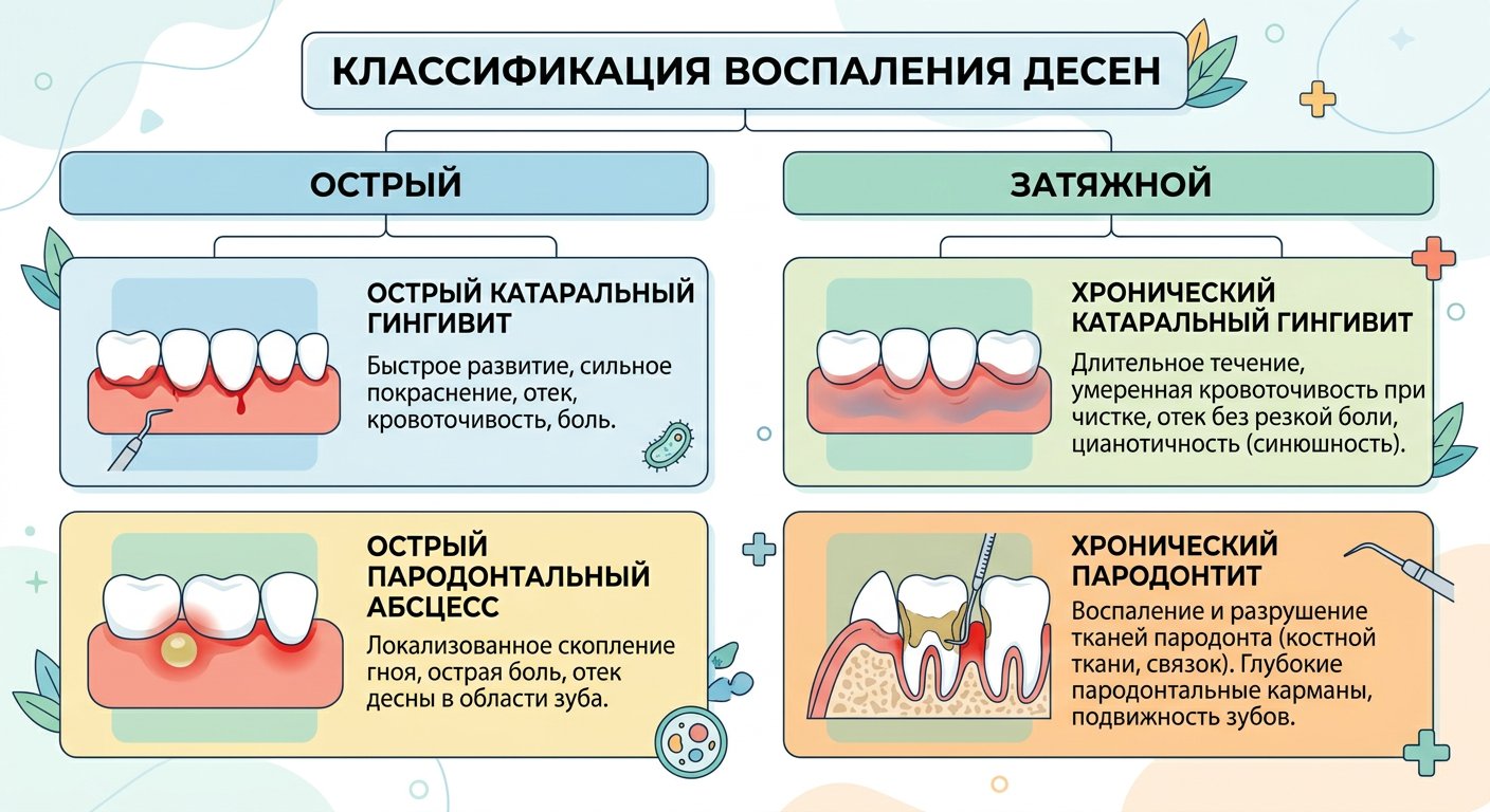 классификация и формы гингивита