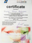Сертификат международного семинара «The benefits of use of the doctor smile diod lasers in dental practice»